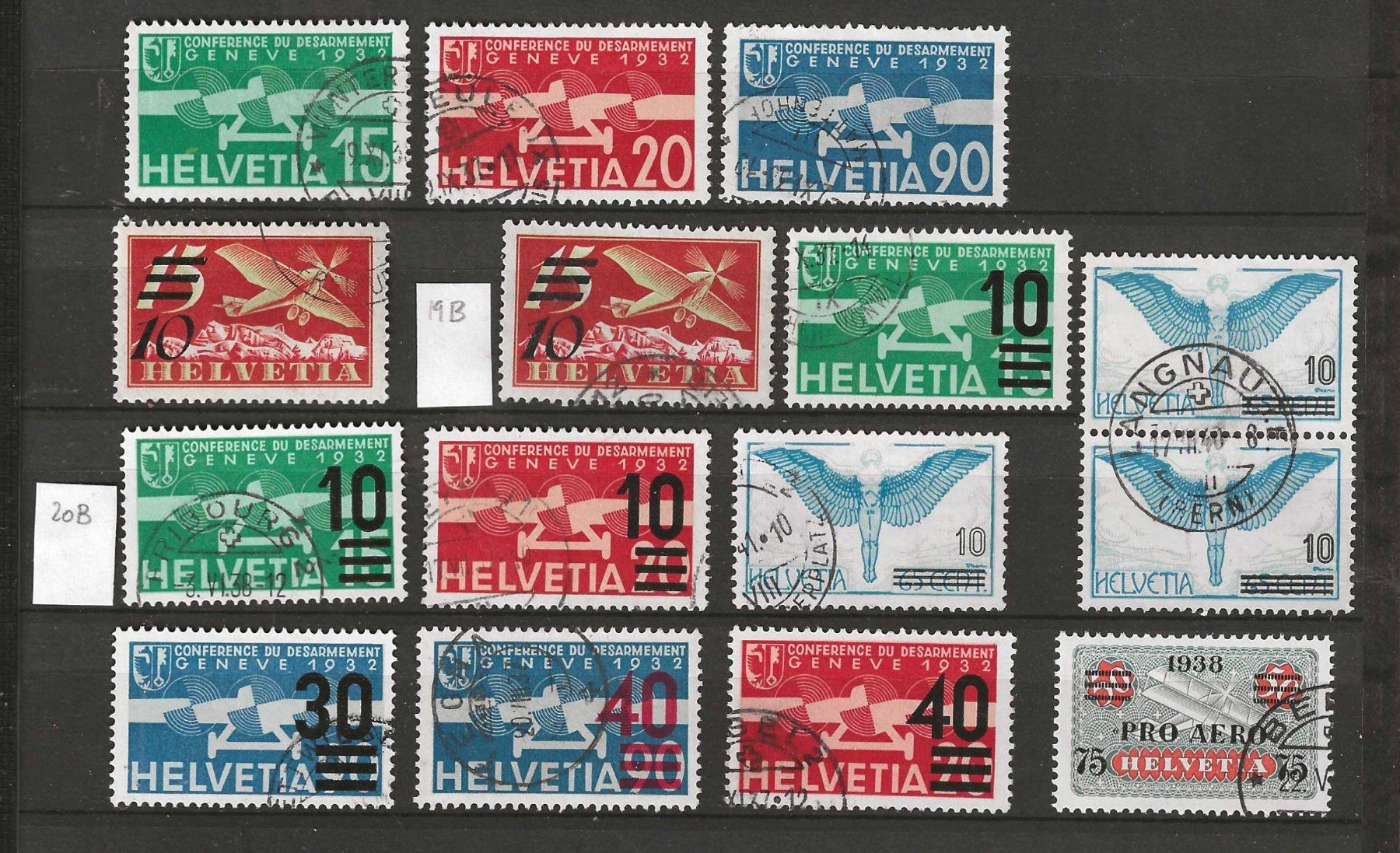 Tutti i francobolli: Lot CH Flugpostmarken ab 1932 : KP 505.-- – Usato da Gümligen venduto da Geniusbuy