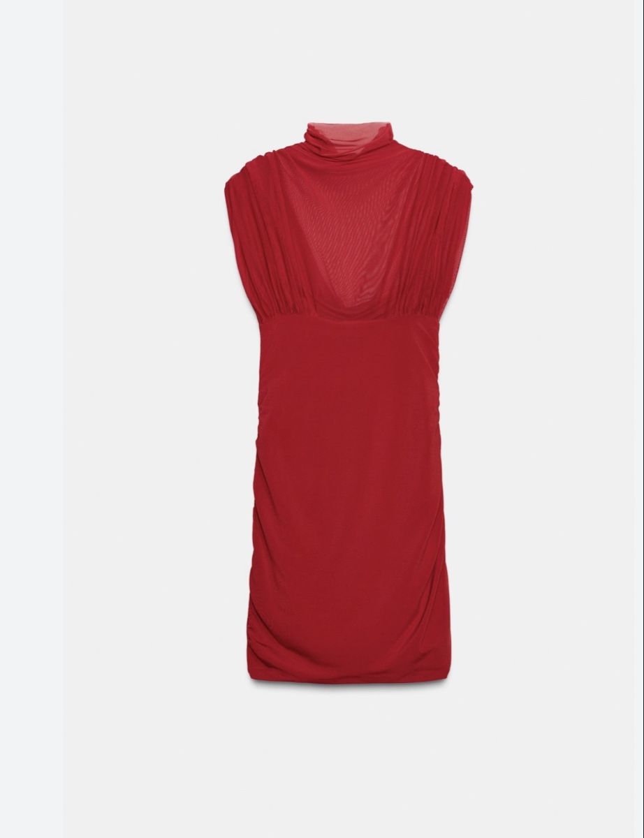 Zara Vestiti: Abito donna rosso drappeggiato  – Nuovo e nell'imballaggio originale da Opfikon venduto da ari_7yn2 3