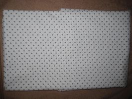 Baumwollstoff weiss mit jeansblauen Tüpfli