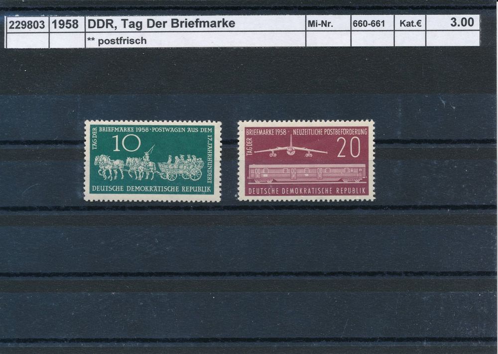 1958 DDR, Tag der Briefmarke Kaufen auf Ricardo