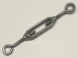 Spannschloss / Seilspanner klein, verzinkt, mit Ösen