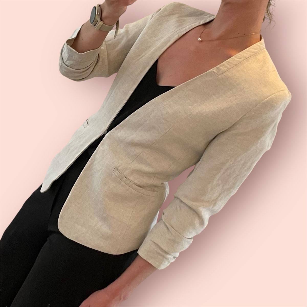 H&M Jacken: BEIGE LINEN BLAZER FROM H&M XS – Gebraucht aus Zürich von lydia.joray 1