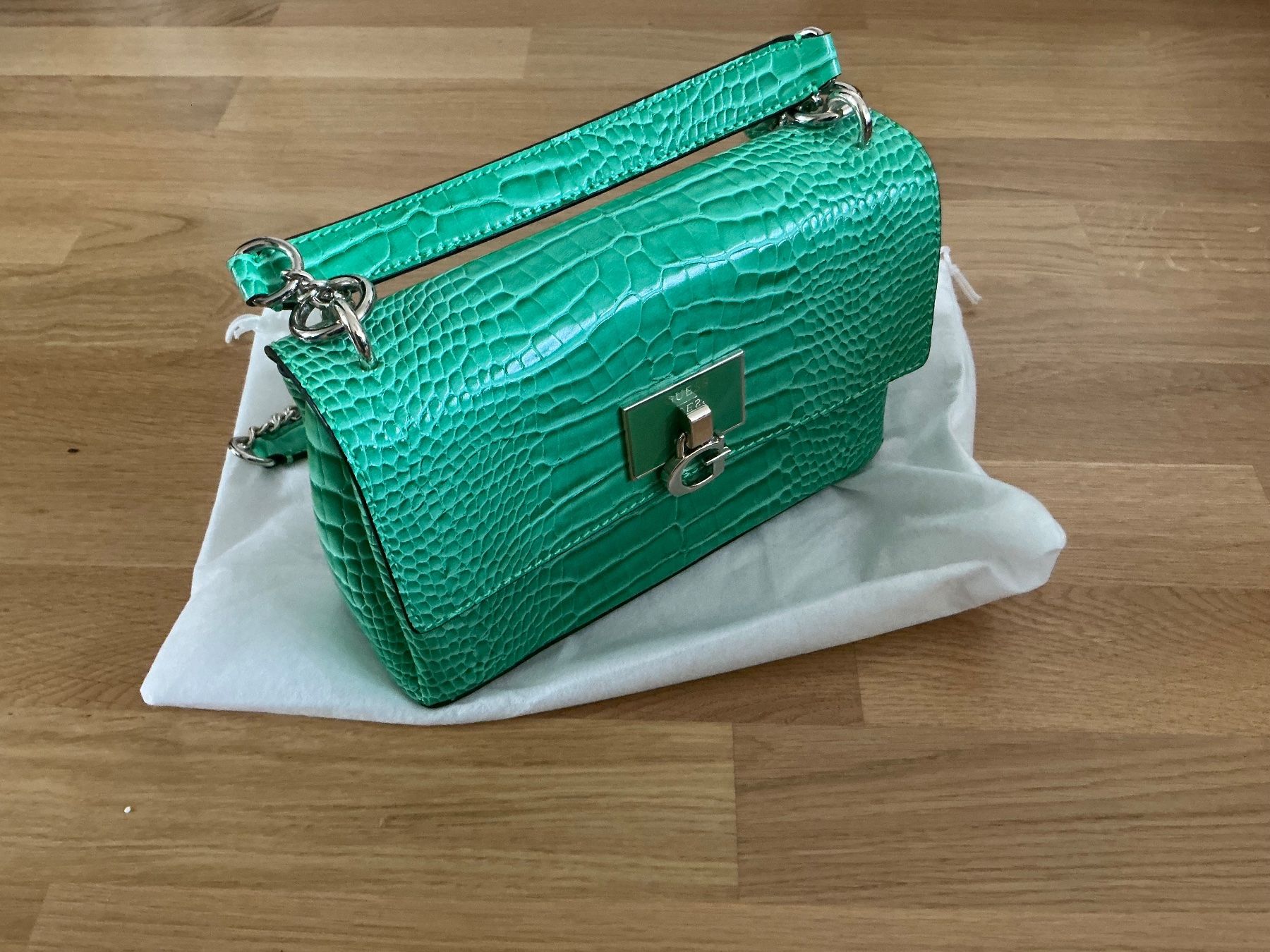 Kroko Optik GrÃ¼ne Handtasche Dune – Tragetasche Mit Kroko-Optik