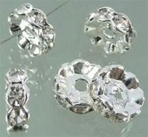 Metall Rondelle Strass transparent 12mm