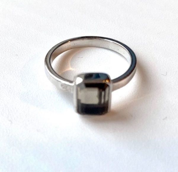 Anelli: Ring Rauchquarz eckig Baguette 925 Silber 54 – Nuovo (secondo la descrizione) da Zürich venduto da goldfisch.schmuck 2
