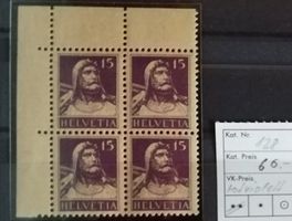 W) 128, Tell, im 4-Block postfrisch Kt. 60.-