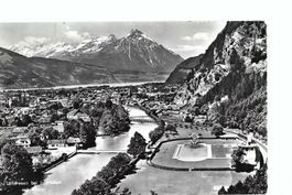 Interlaken Blick auf das Strandbad Bödelibad Unterseen 1959