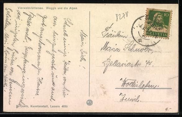 Cartoline postali: Weggis /Vierwaldstättersee, Ortsansicht – Usato da Berlin venduto da bartko-reher 1