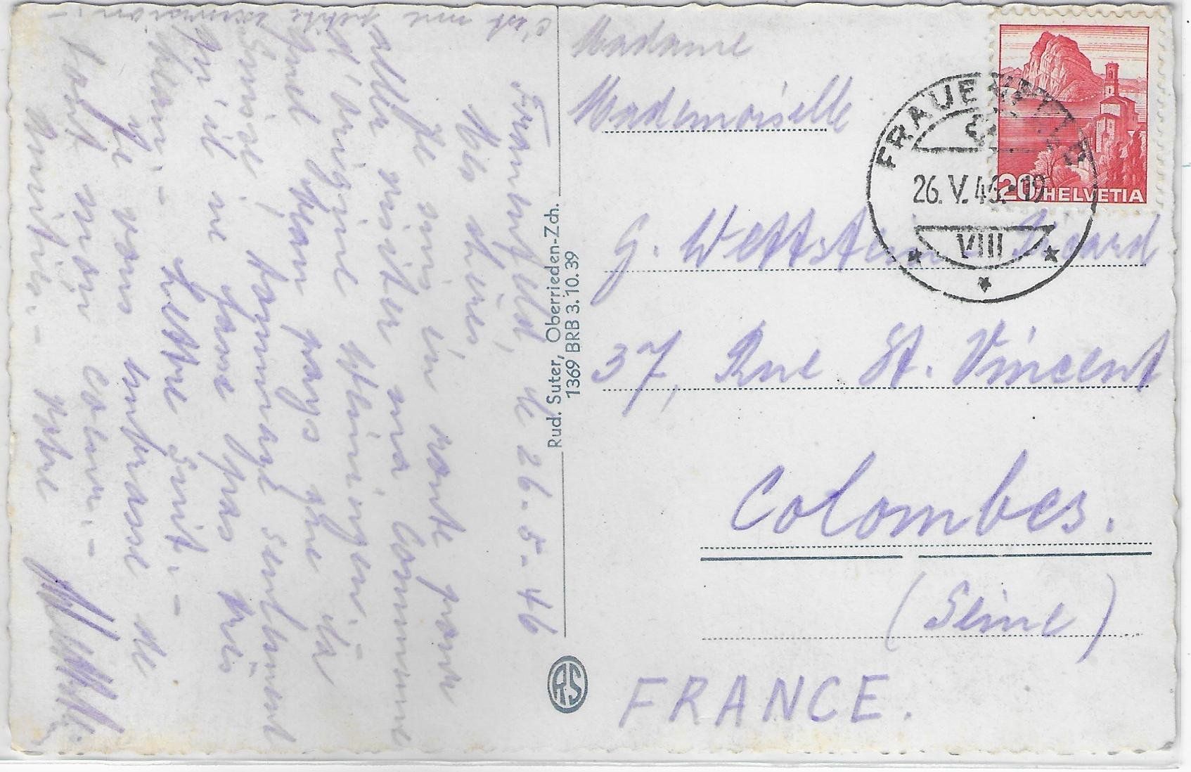 Cartoline postali: Frauenfeld - Generalansicht – Usato da Ettingen venduto da Kartenplanet 1
