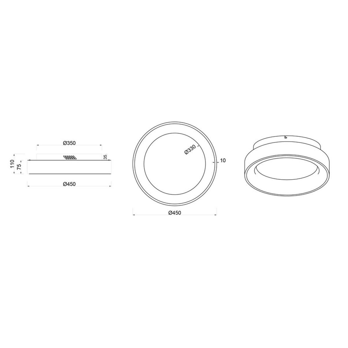 Kronleuchter & Deckenlampen: LED Deckenleuchte, Schwarz, 45 cm Ø – Neu (gemäss Beschreibung) aus Kreuzlingen von Smart-Light 5