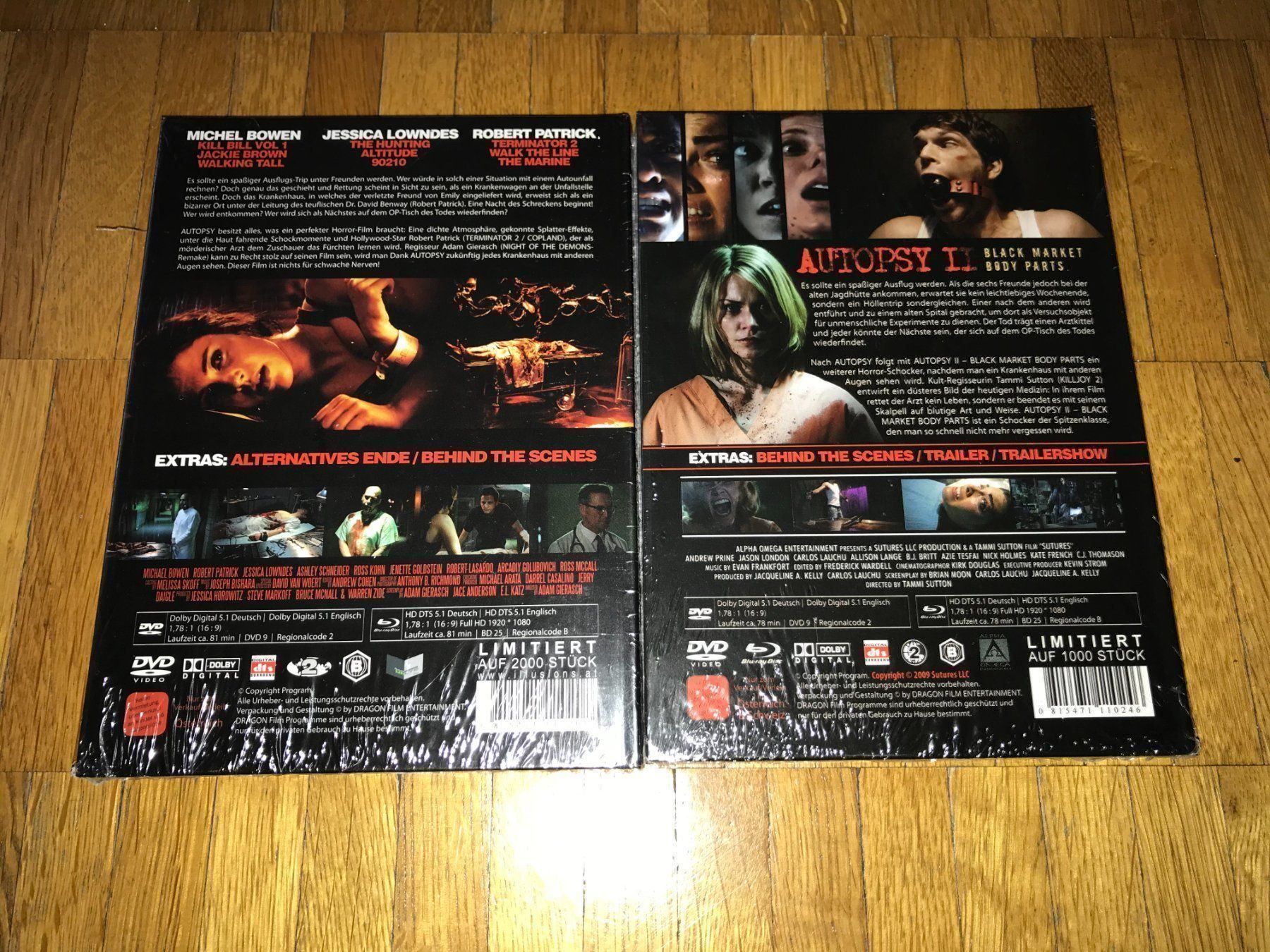 Tutti i DVDs: Autopsy 1 & Autopsy 2 - 2 MEDIABOOKS - UNCUT – Nuovo e nell'imballaggio originale da Basel venduto da havsok 1