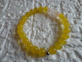 Jade, Rosenquarz  Edelsteinarmband