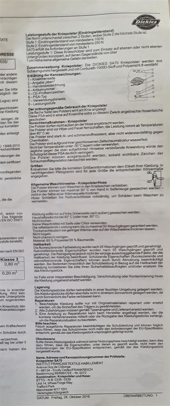 Dickies Pantaloni: Dickies Arbeitshose Warnschutzhosen Gr. 46 – Nuovo e nell'imballaggio originale da Uerkheim venduto da Kaufoption 7