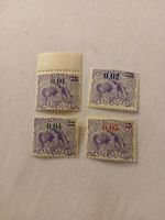 Lot de 4 timbres anciens Guyane Française, collection 👍