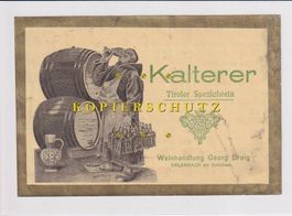 Etikette für Wein - Kalterer (Tiroler Spezialwein) /bd