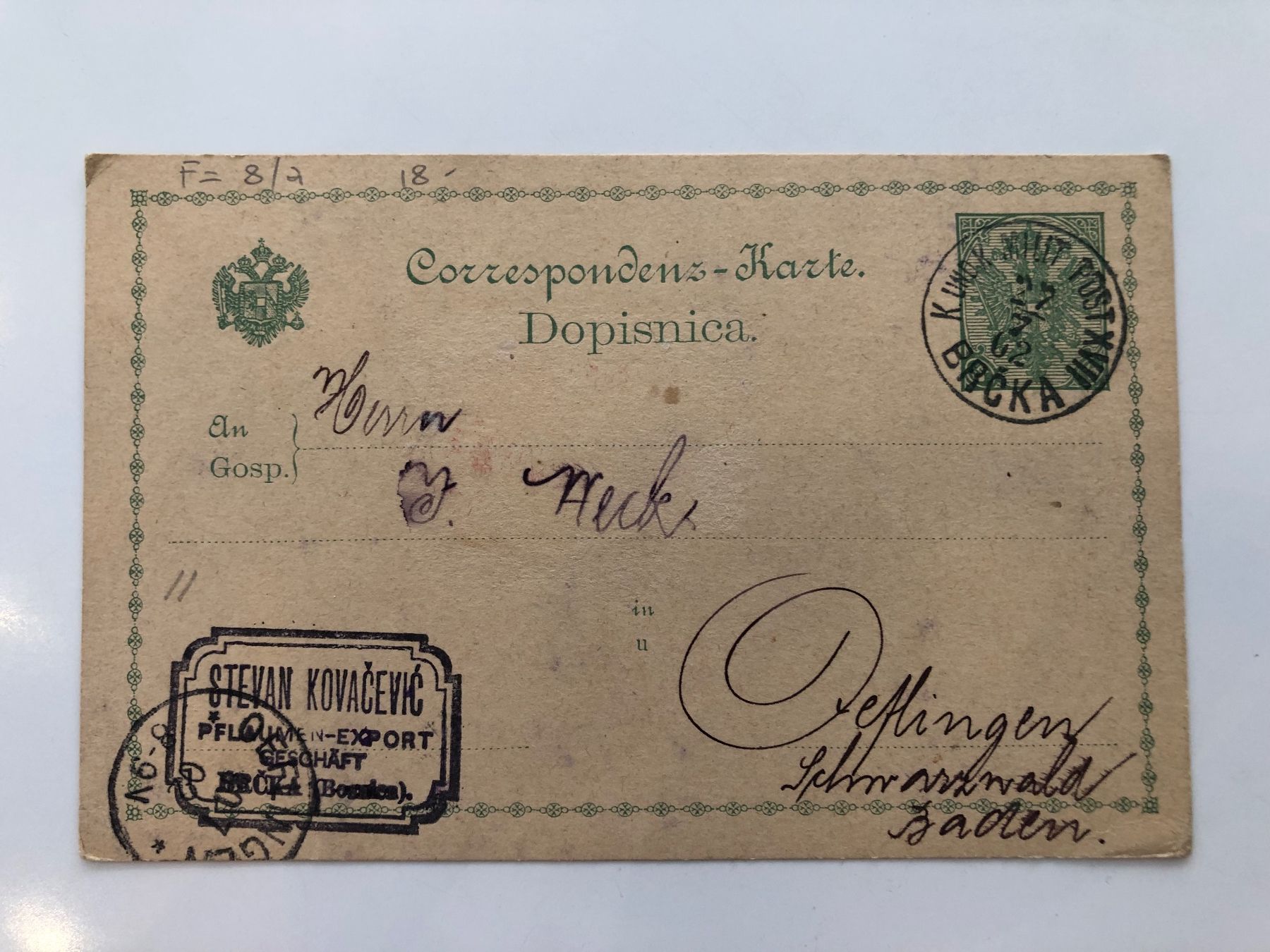 Tutti i francobolli: 2 FELDPOST-Briefe BALKAN AUSTRIA 1890 + 1902 – Usato da Lufingen venduto da Rac0 2