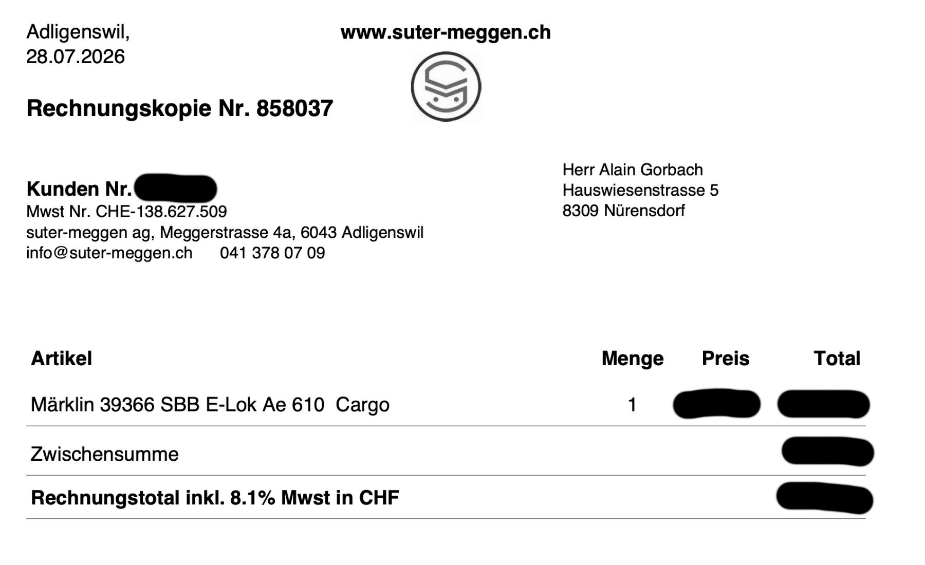 Märklin Trains électriques: Märklin 39366 SBB E-Lok Ae 610 Cargo H0 digital – Neuf avec emballage d'origine à Nürensdorf par Melancholy79 8