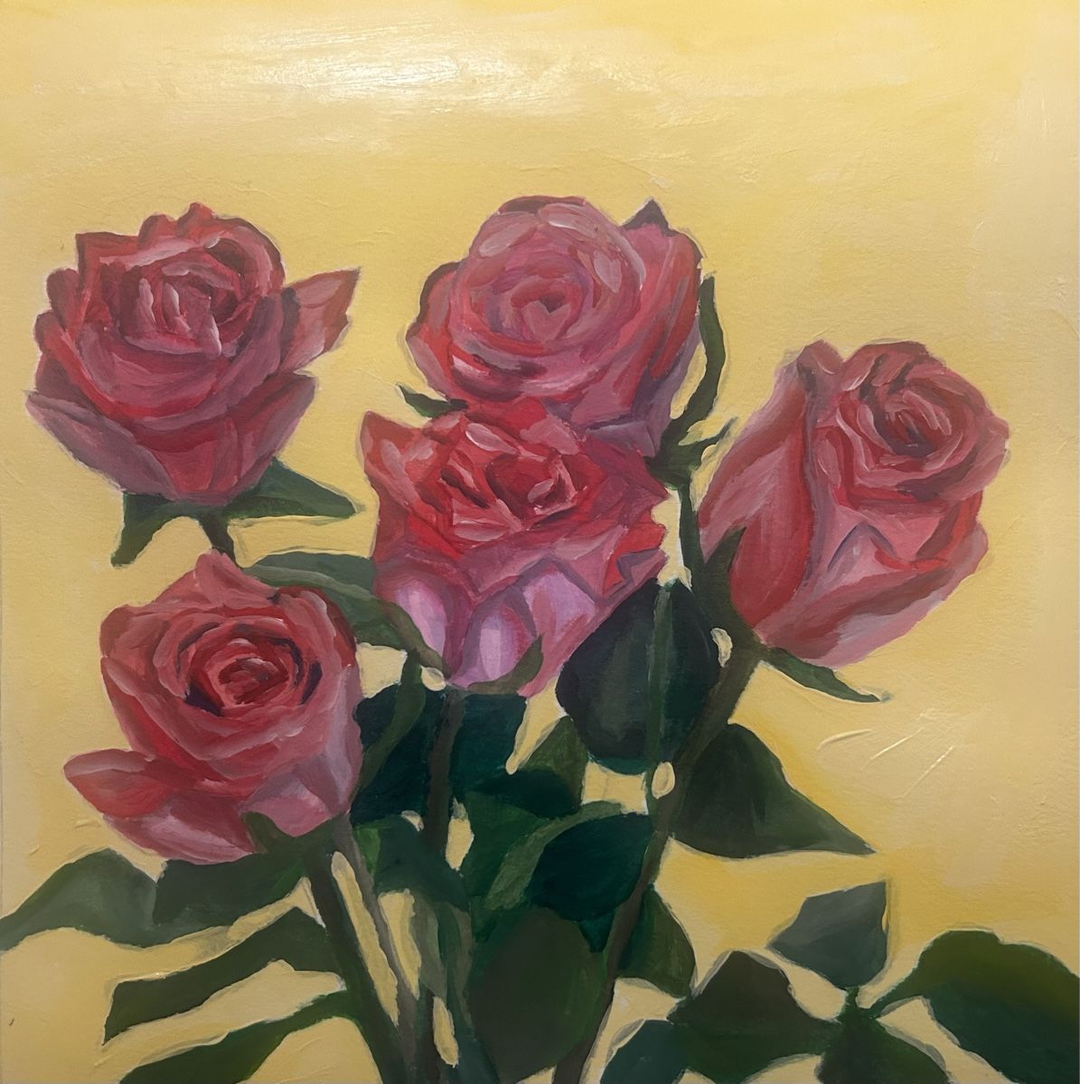 Dipinti: Acryl Rosenbild 30x30cm. – Nuovo e nell'imballaggio originale da Niederglatt ZH venduto da Sils-Maria