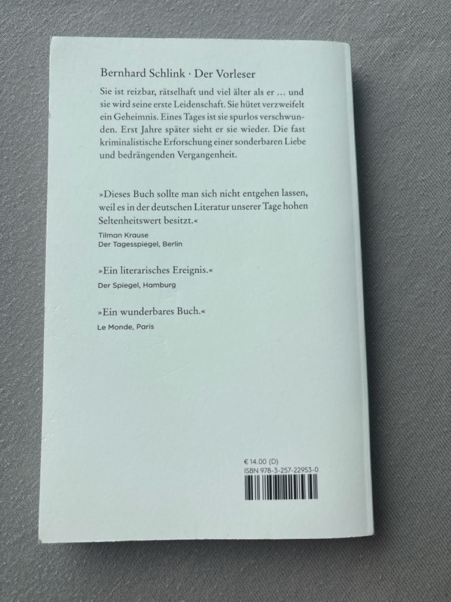 Bücher: Der Vorleser - Bernhard Schlink – Neu (gemäss Beschreibung) aus Kastanienbaum von ali_vr9f 1