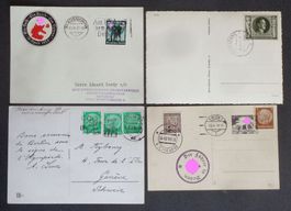DEUTSCHES REICH: 4 Karten aus 1936–1943