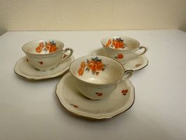 Bavaria Mocca-Tasse/Espressotasse mit Unterteller (3 Stück)