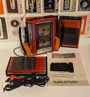 SONY WM-32 Walkman OVP & Aktivspeaker SRS-11 - Full Set ROT