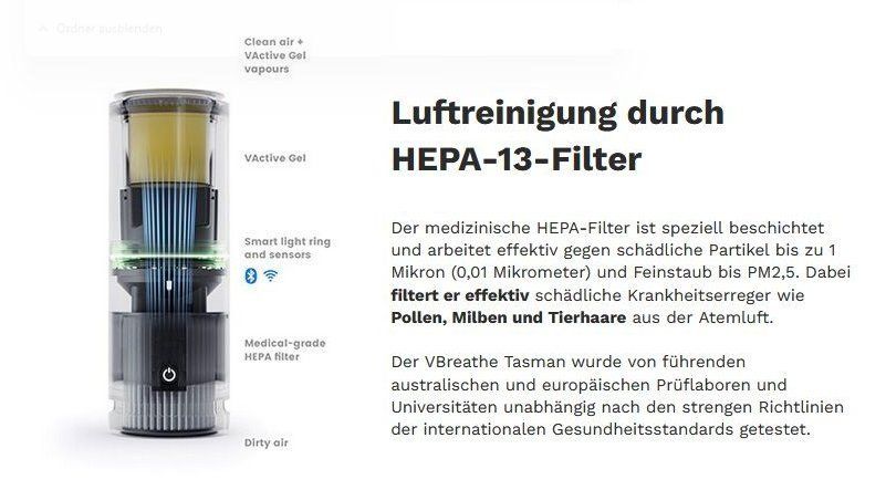 Purificatori d'aria: Luftreiniger Tasman silber Marke V BREATHE – Nuovo e nell'imballaggio originale da Kägiswil venduto da nick333 6