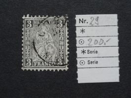 1862,  Sitzende Helvetia Nr.29, 3 Rappen