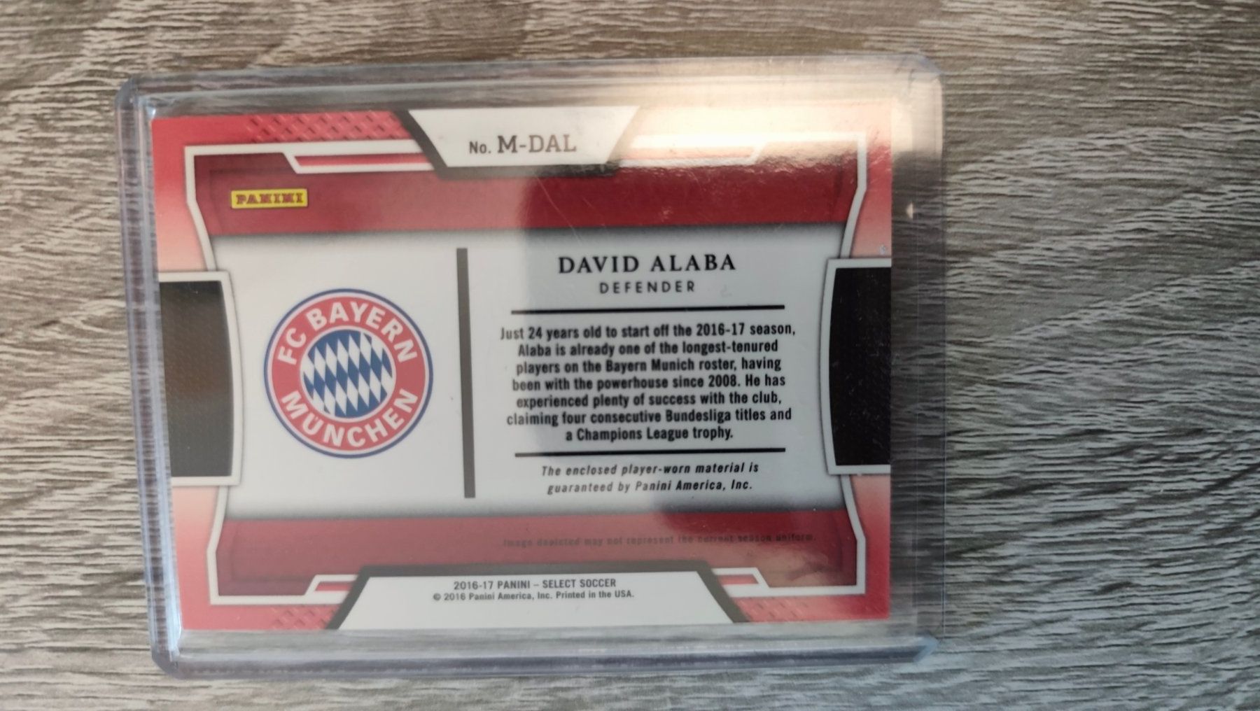 Panini Carte collezionabili: Panini Select 16/17 David Alaba mit Patch – Usato da St. Gallen venduto da RudyundFloydCards 1