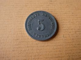 Dt. Reich 1914 F,  5 Pfennig
