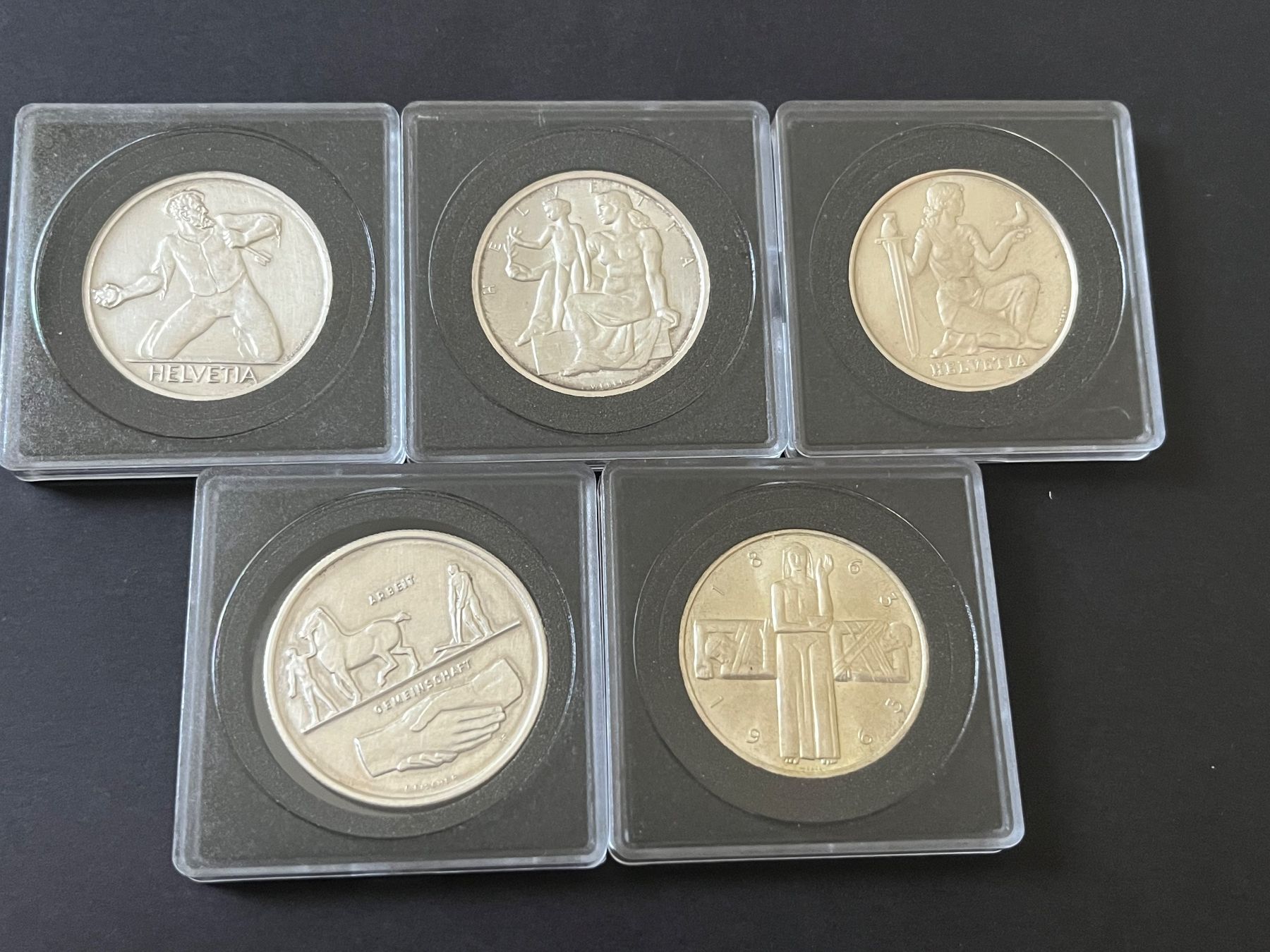 Toutes les monnaies: 5x Schweizer silber Gedenkmünzen – D'occasion à Neuenhof par Mastermind-73