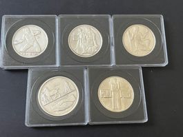 5x Schweizer silber Gedenkmünzen