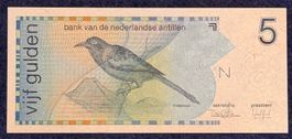 Seltene 5 Gulden Banknote der Niederlaendischen Antillen