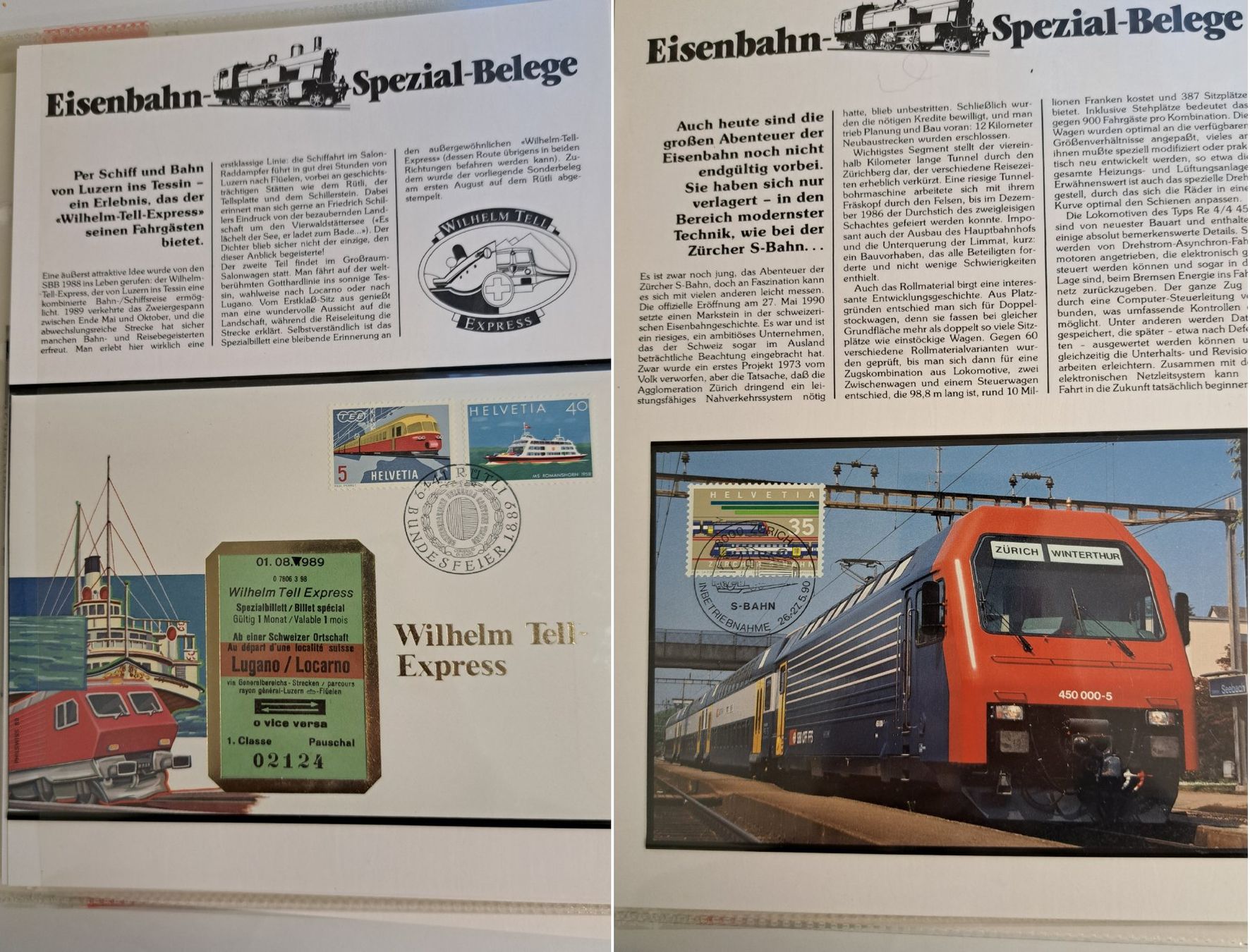 Tutti i francobolli: 20 Stk. CH Eisenbahn Spezial-Belege – Usato da Münchwilen AG venduto da Nesar 1