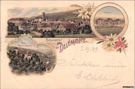 Delémont // Souvenir Litho // 1899 // Souvenir