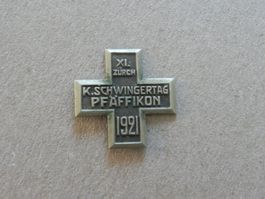 Abz. Brosche Kant. ZH Schwingfest Pfäffikon 1921 Schwingen