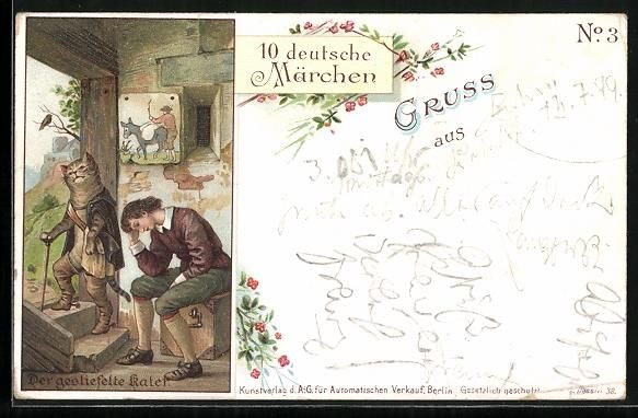 Cancelleria postale: Litho Zehn deutsche Märchen, No. 3 Der  – Usato da Berlin venduto da bartko-reher