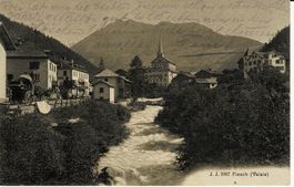 J.J. 9987 FIESCH mit Pferdegespann VS gel. 1919!