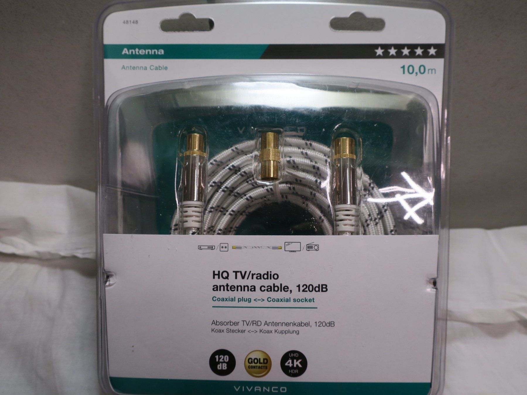 Cavi: HF- TV oder Radio/Tuner Anschlusskabel  10 m mit Ferrite – Nuovo e nell'imballaggio originale da Oberdorf NW venduto da hewi52