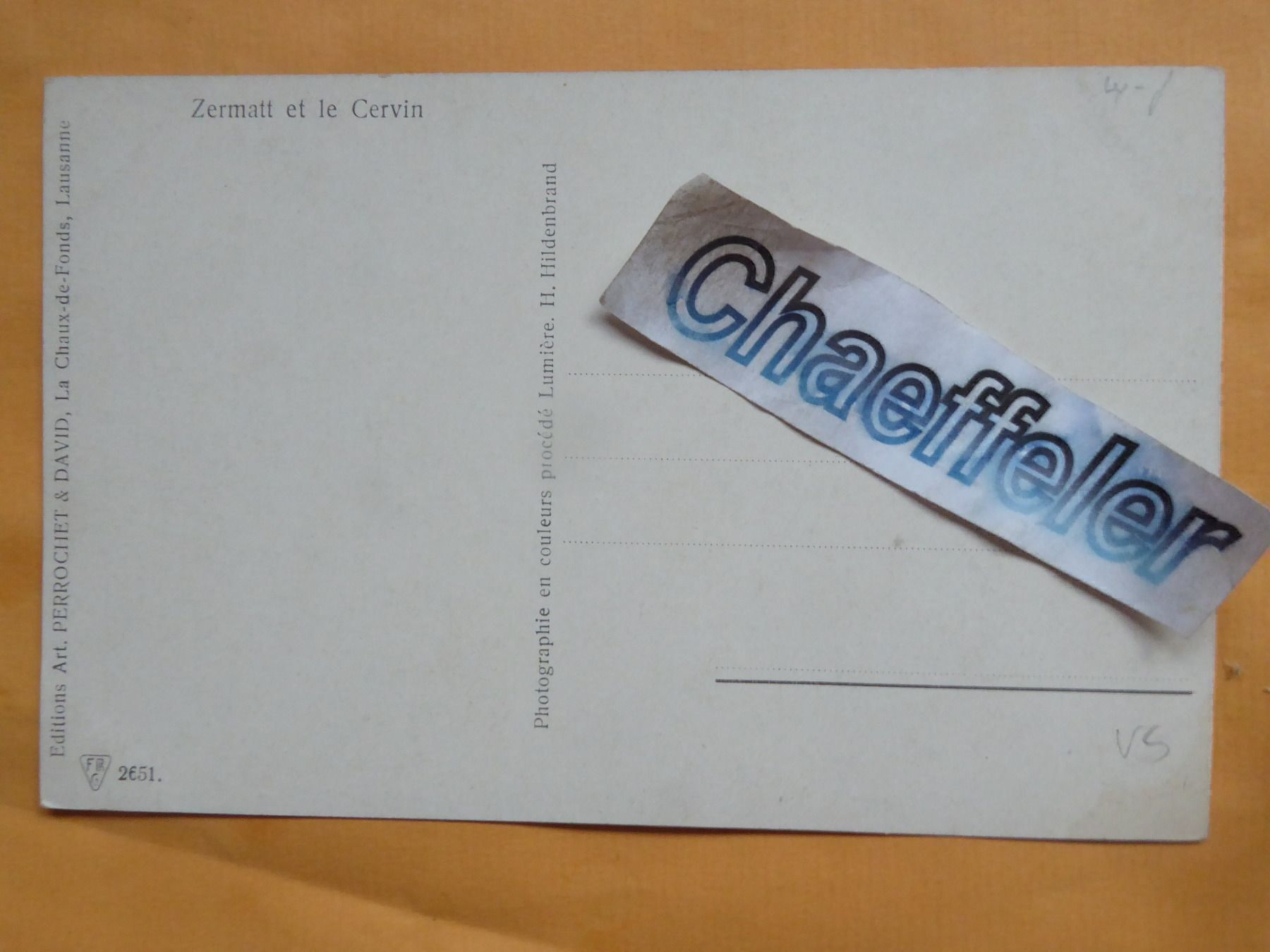 Cartoline postali: Zermatt et le Cervin – Usato da Zürich venduto da Chaeffeler 1