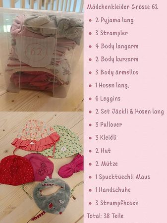 Mädchen Kleiderpaket Gr. 62, 38 Teile