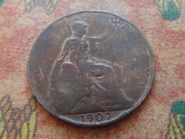ROYAUME-UNI  OLD  One  Penny  1907