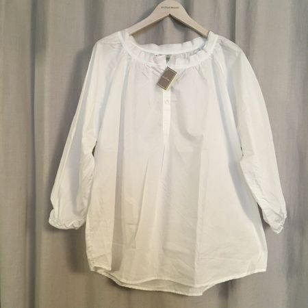 Camicia Donna Schlupf Bluse Carmen 100 % BW weiss Gr 4