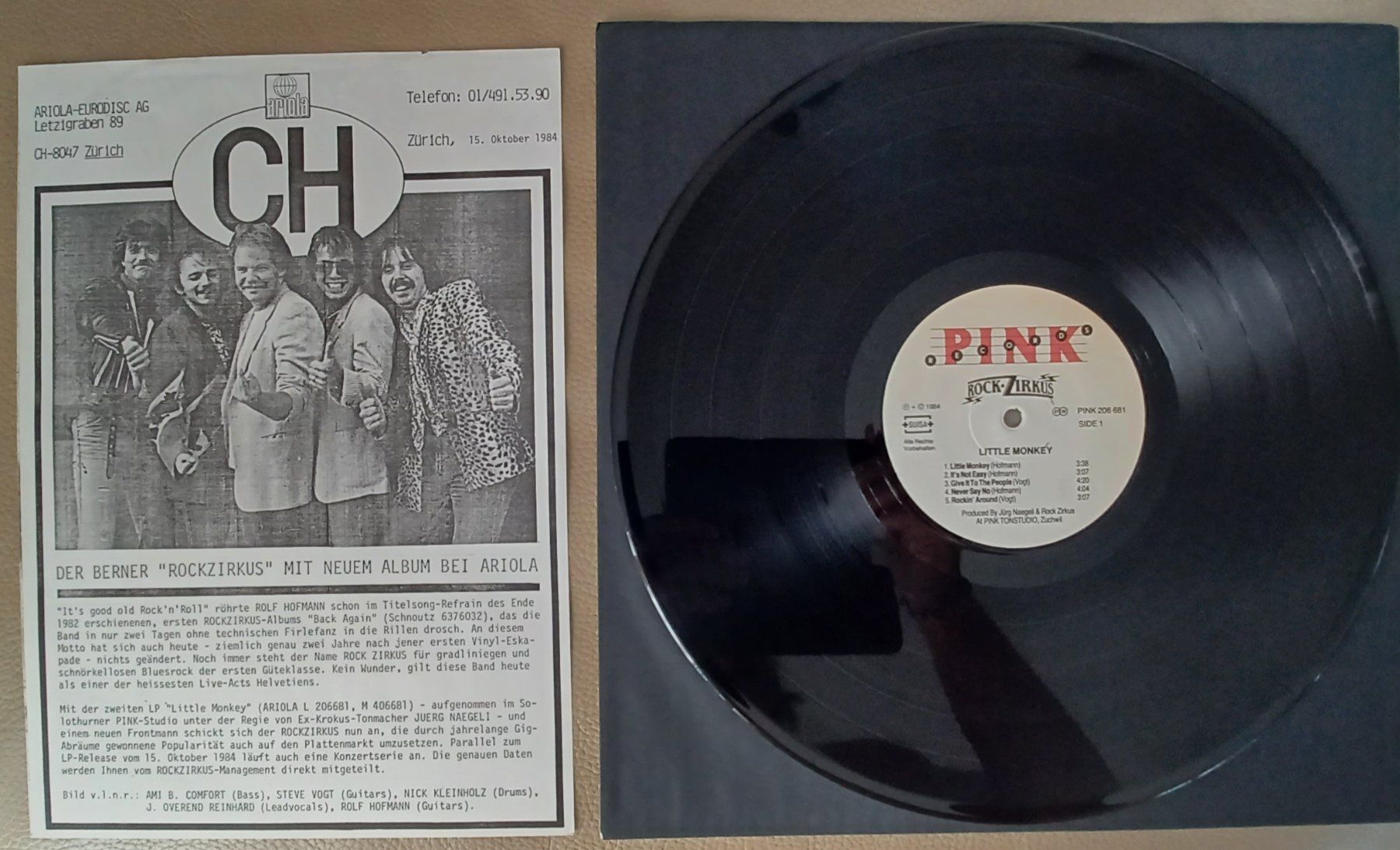 Schallplatten: ROCK ZIRKUS - Little Monkey CH Rock 1984 – Gebraucht aus Hägendorf von Plattenhardt 3