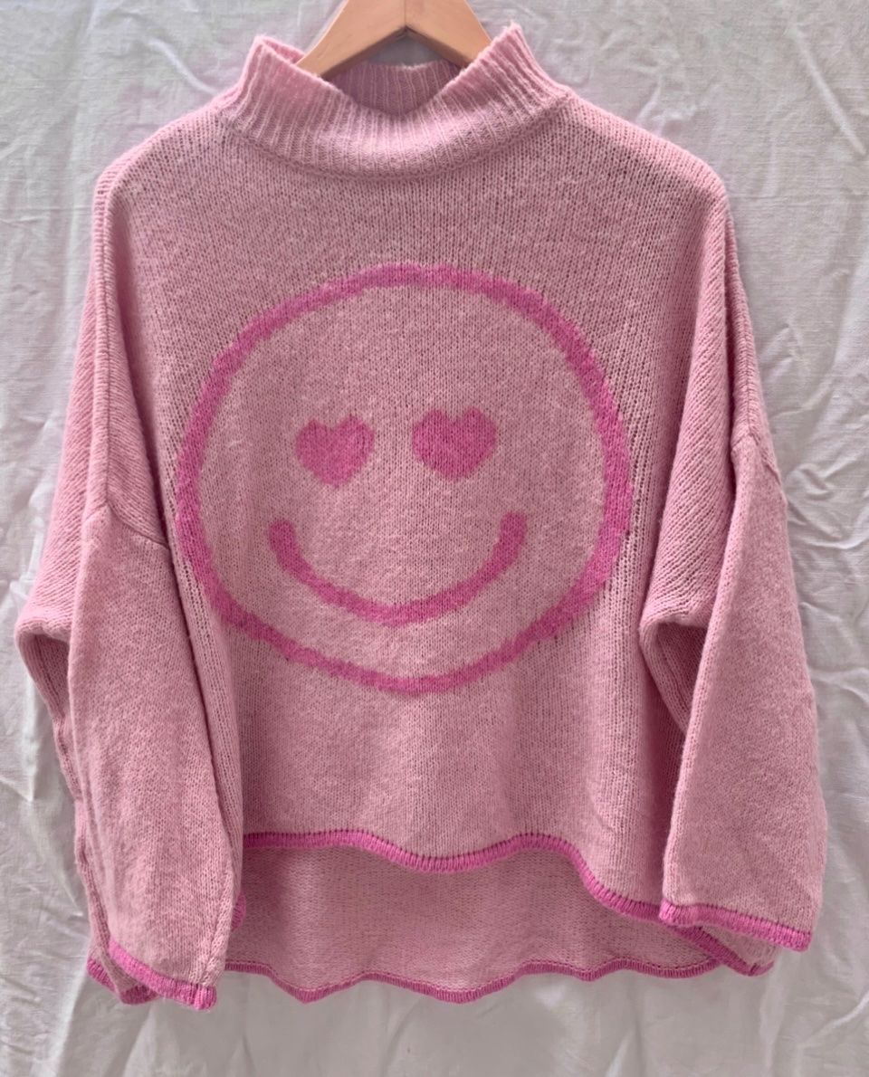 Pullover & Sweatshirts: Superbe pull rose oversize FARFALLA smiley amoureux TU – Gebraucht aus Martigny von only__you 3