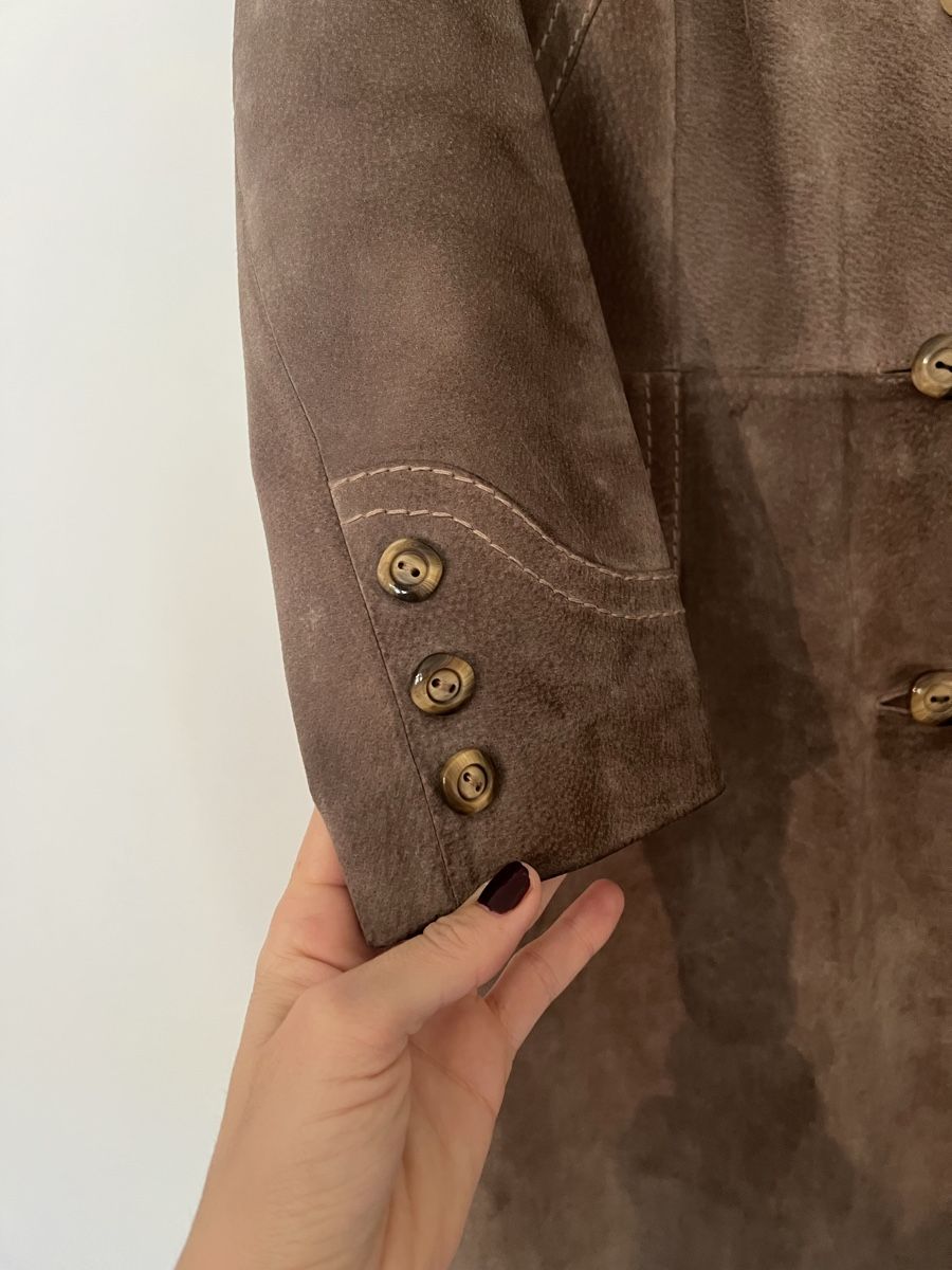 Cappotti: Brauner Vintage Wildleder-Mantel, Grösse M – Usato da Basel venduto da evaelette 3