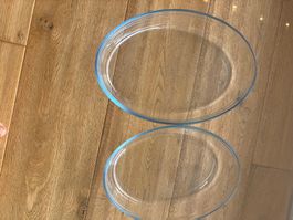 2x Glasauflaufformen oval