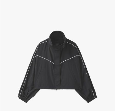 Kurze Jacke schwarz mit weissen Streifen gebraucht