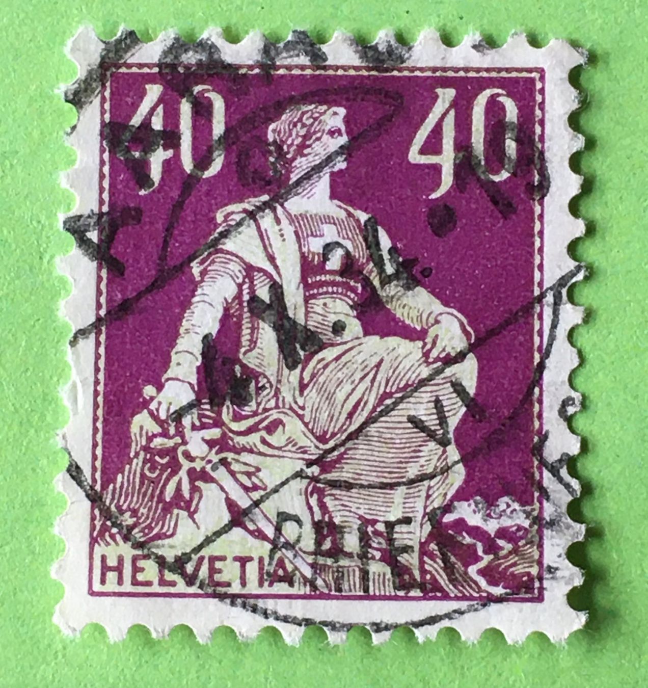 Tutti i francobolli: Helvetia mit Schwert  mit Stempel    – Usato da Aarau venduto da Billa007