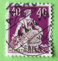 Helvetia mit Schwert  mit Stempel   